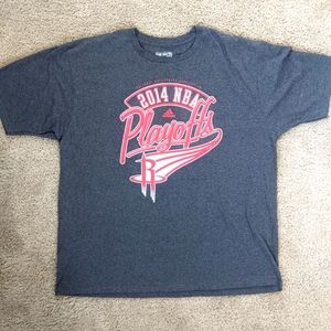 Houston Rockets Shirt NBA Playoffs 2014 Adidas Basketball Mens 2XL XXL Gray